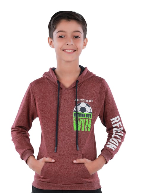 3PIN Boys Maroon Cotton Regular Fit Printed Sweatshirt-picture-15