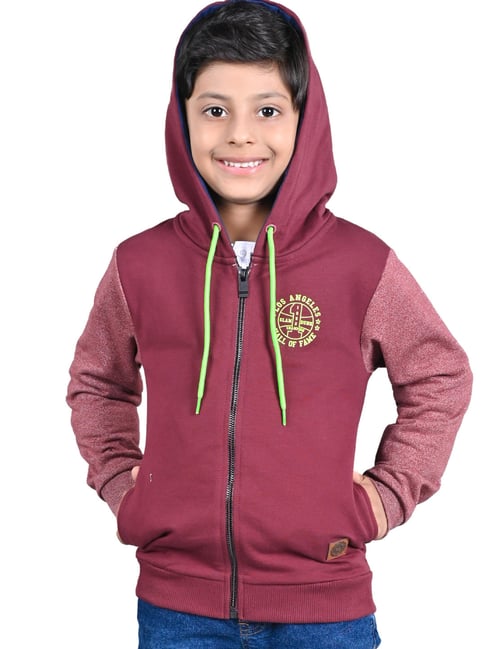 3PIN Boys Maroon Cotton Regular Fit Printed Sweatshirt-picture-13