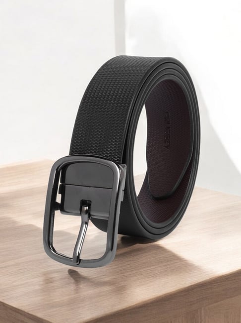 Crusset Black & Brown Textured Reversible Formal Belt