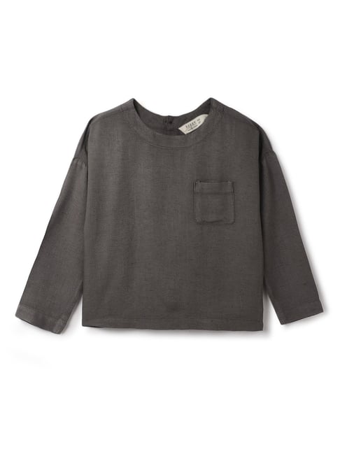 Tales & Stories Boys Grey Cotton Regular Fit Shirt-picture-35