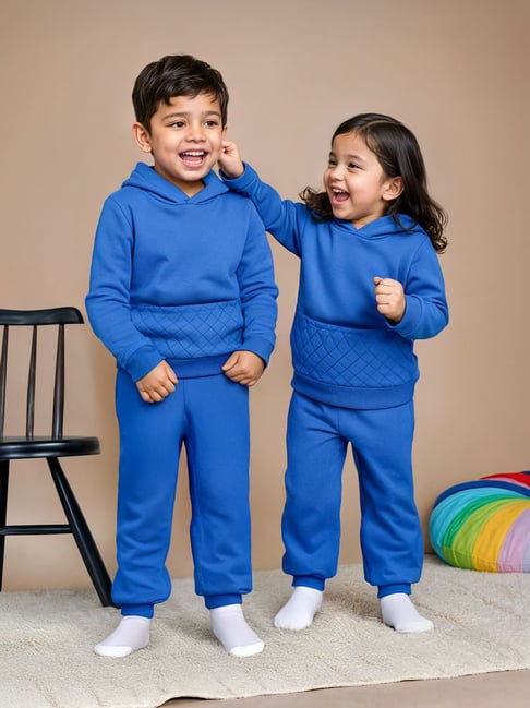 Tales & Stories Kids Royal Blue Regular Fit Night Suit-picture-26