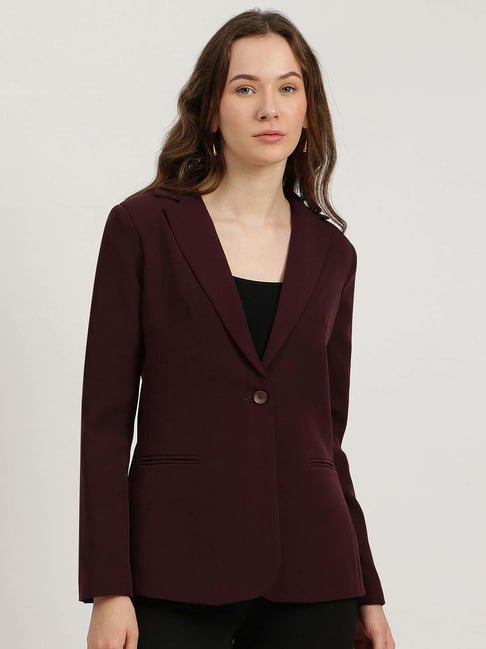 Fablestreet Wine Regular Fit Blazer-picture-23