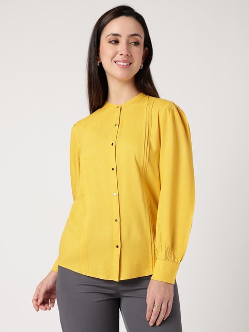 strong & brave Strong And Brave Mustard Solid Shirt-picture-16