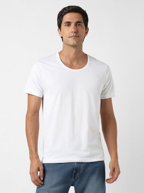 Peter England White Cotton Regular Fit Vest-picture-34