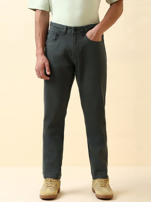 Allen Solly Grey Cotton Regular Fit Jeans-picture-30
