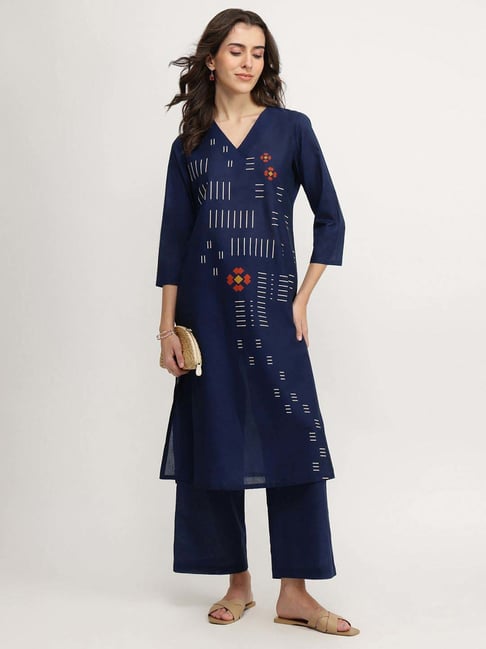 strapless open back dress Buy Navy Blue Palazzo Suit 59960 Online