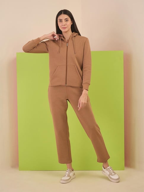 Sweet Dreams Cafe Cream Fleece Solid Tracksuit-picture-47