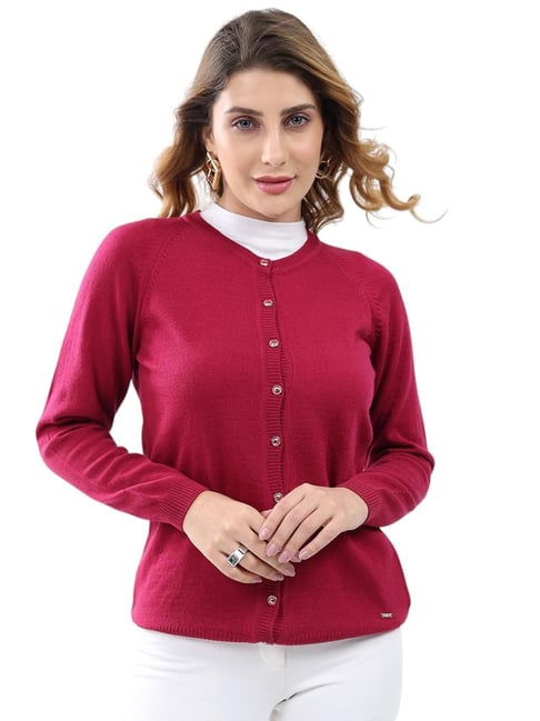 Monte Carlo Magenta Solid Cardigan-picture-42