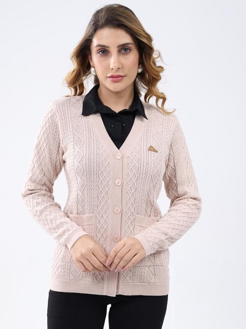 Monte Carlo Light Pink Solid Cardigan - Main Image