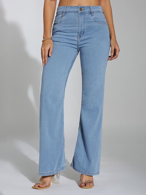 Miss Chase Light Blue Denim Solid Jeans-picture-38