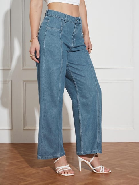 Miss Chase Blue Denim Solid Jeans-picture-28