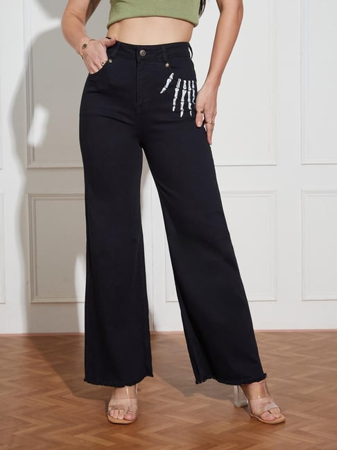 Miss Chase Black Denim Solid Jeans-picture-17