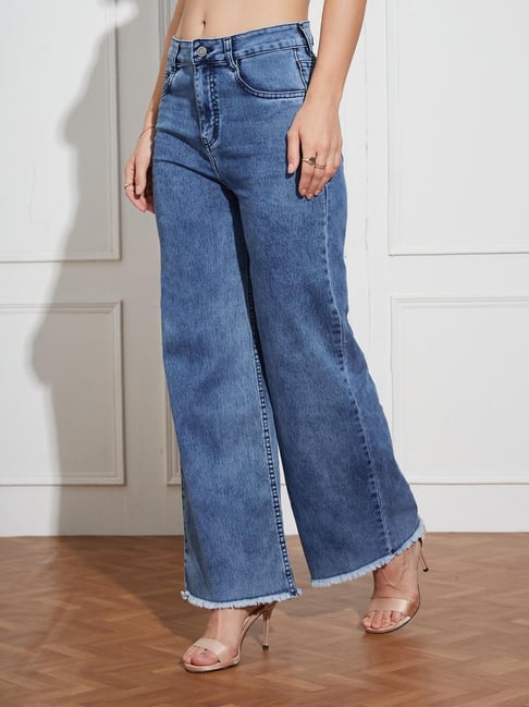 Miss Chase Blue Denim Solid Jeans-picture-19