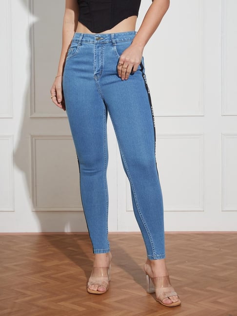 Miss Chase Blue Denim Solid Jeans-picture-32