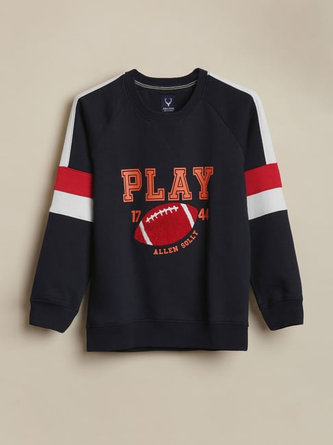 Allen Solly Boys Navy Cotton Regular Fit Graphic Print Sweatshirt-picture-27