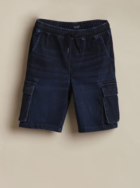 Allen Solly Boys Navy Cotton Regular Fit Shorts-picture-18