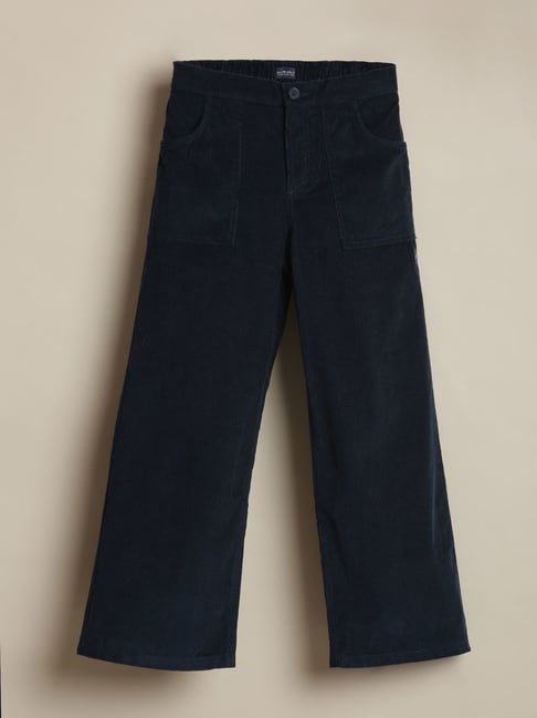 Allen Solly Boys Navy Cotton Regular Fit Trousers-picture-33