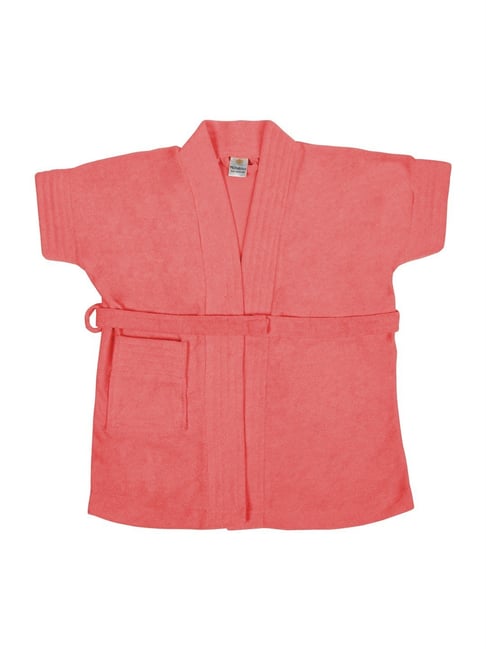 Creeva Peachy Pink Micro Terry Melodious Kids Bathrobe (3-4 Y)