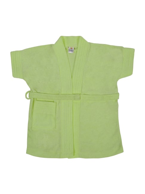 Creeva Parrot Green Micro Terry Melodious Kids Bathrobe (0-1 Y)
