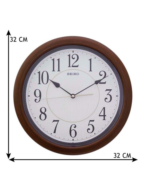 Seiko Brown & White Plastic Analog Wall Clock