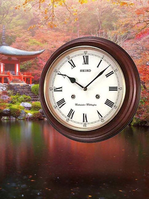 Seiko Brown Elegant Round Roman Figure Medium Musical Analog Wall Clock-image-31