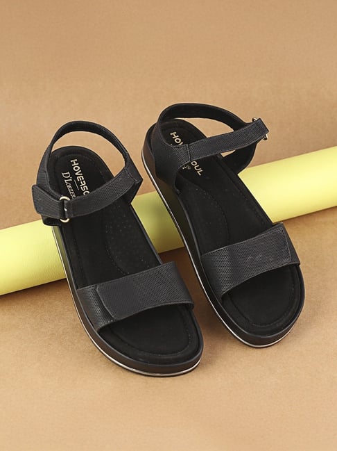 Hoversoul X D'Lorzeri Women's Vayona Black Ankle Strap Sandals