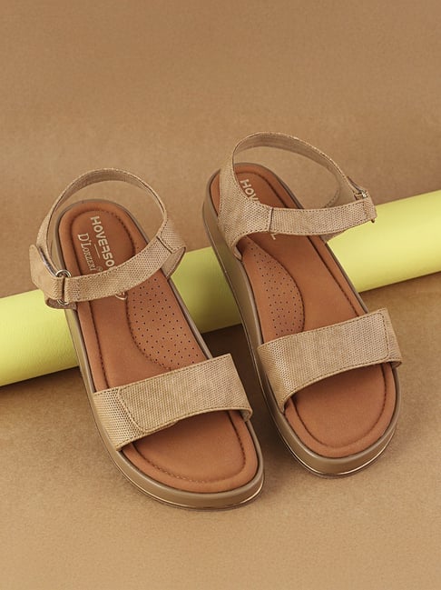 Hoversoul X D'Lorzeri Women's Vayona Tan Ankle Strap Sandals