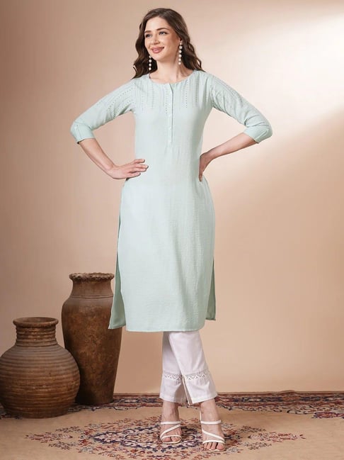 Fashor Green Silk Embroidered Kurti-picture-35