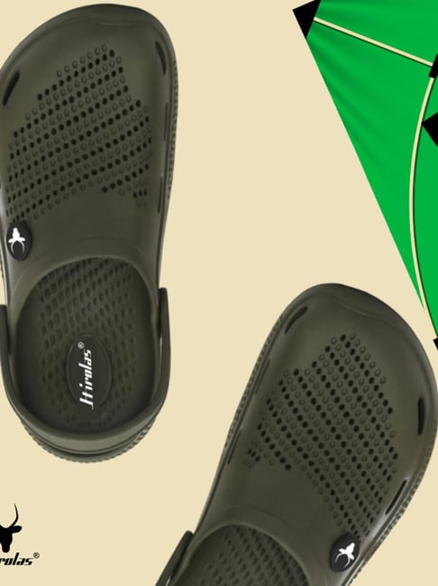 Hirolas Men's Green Back Strap Clogs-picture-14