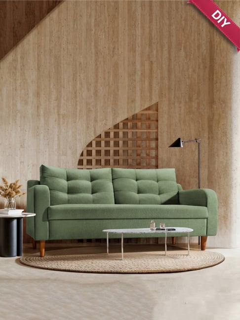 Duroflex Ease Plus Chive Polyester 3 Seater Sofa Set