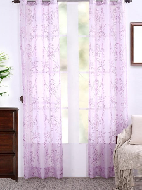 Maspar Purple Polyester Printed Door Curtain - Set of 2-image-25