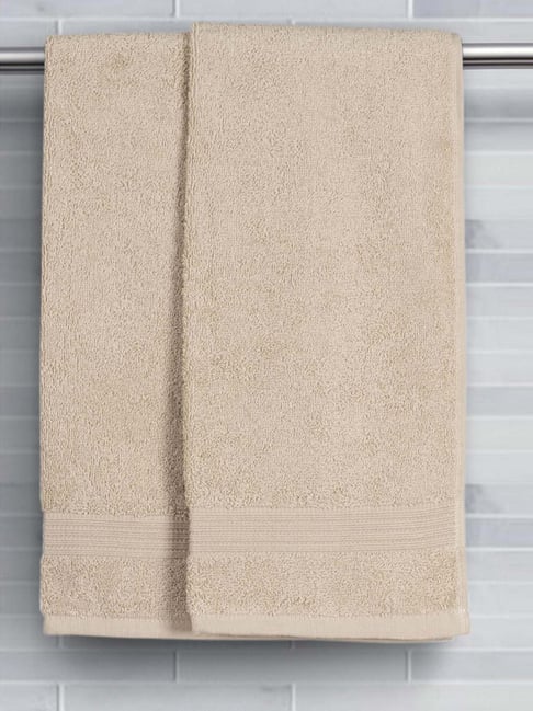 Maspar Beige Cotton Hand Towel - Set of 2