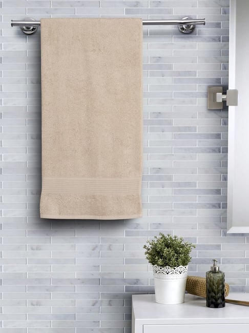 Maspar Beige Cotton Bath Towel (Medium)