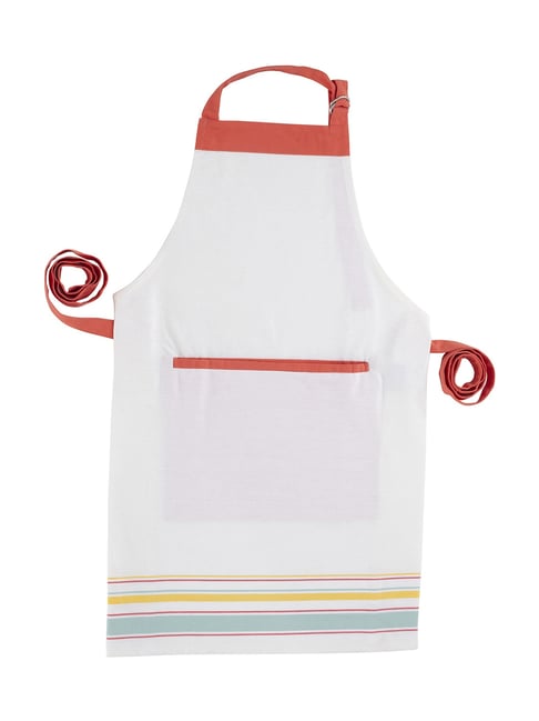 Maspar Red Cotton Printed Geometric Regular Apron-image-30