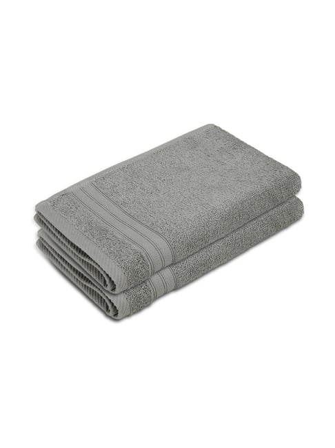 Layers Home Easy Grey Cotton Hand Towels - Set of 2-picture-40