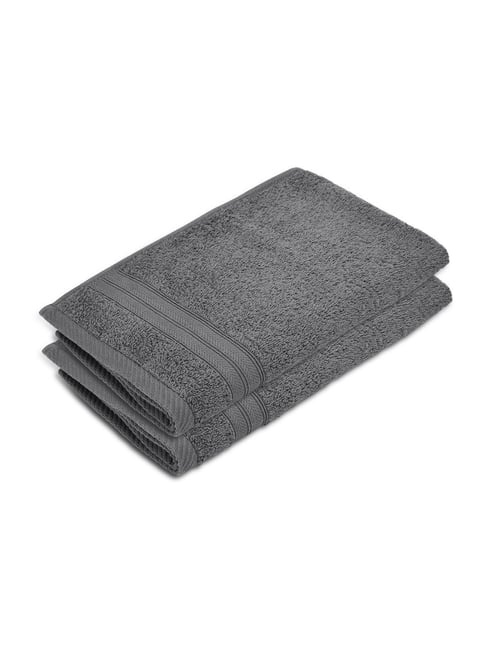 Layers Home Easy Grey Cotton Hand Towels - Set of 2-picture-27
