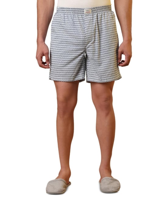Sleepz by Raymond White Pure Cotton Printed Regular Fit Boxers-picture-27
