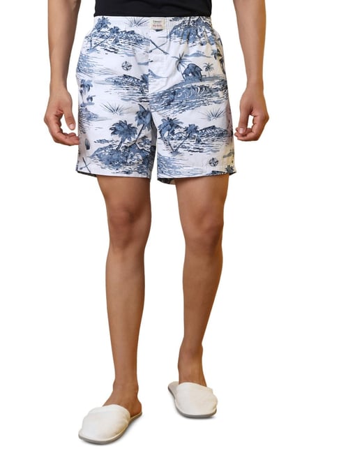 Sleepz by Raymond White Pure Cotton Printed Regular Fit Boxers-picture-24
