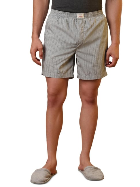 Sleepz by Raymond Medium Grey Pure Cotton Printed Regular Fit Boxers-picture-39
