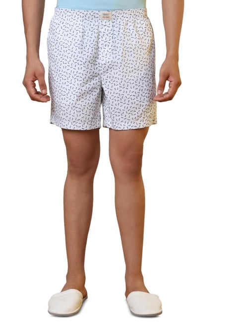 Sleepz by Raymond White Pure Cotton Printed Regular Fit Boxers-picture-25