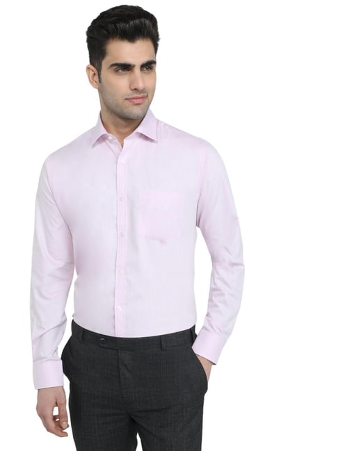 Park Avenue Medium Violet Solid Slim Fit Shirt