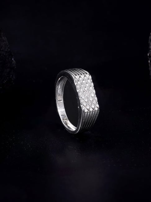 GIVA 925 Silver Textured Edge Ring for Him