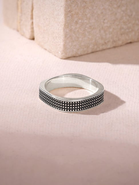 GIVA 925 Oxidised Silver Meraki Ring for Him-picture-39