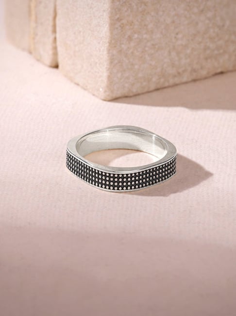 GIVA 925 Oxidised Silver Meraki Ring for Him-picture-40