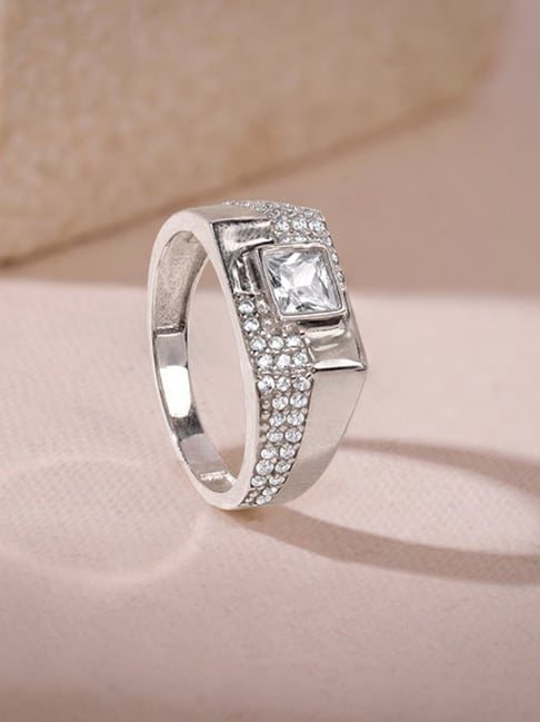 GIVA 925 Silver Regal Square Ring for Him