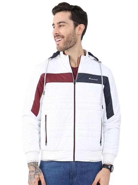 Monte Carlo White Solid Regular Fit Jacket