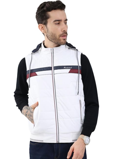 Function Jackets For Men Monte Carlo White Solid Regular Fit Jacket