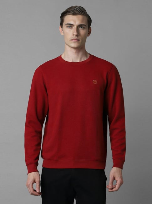 Louis Philippe Red Cotton Regular Fit Sweatshirt-picture-39
