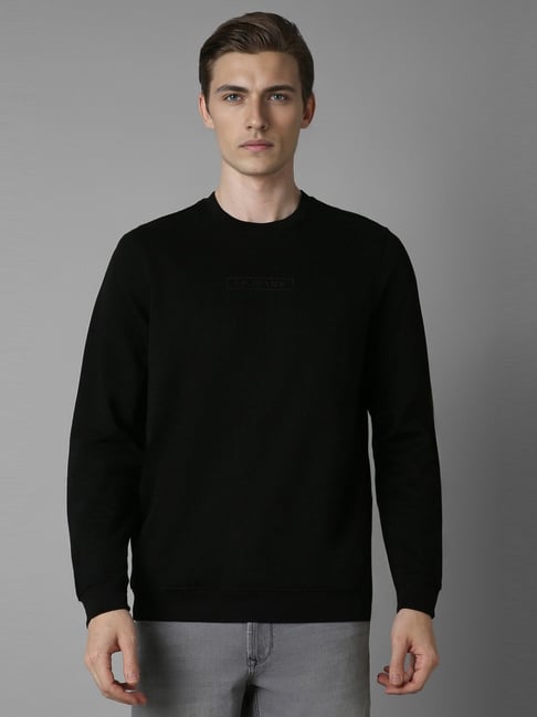 Louis Philippe Black Cotton Regular Fit Printed Sweatshirt-picture-36