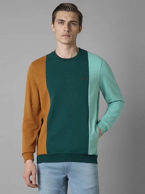 Louis Philippe Multicolor Cotton Regular Fit Colour Block Sweatshirt-picture-29